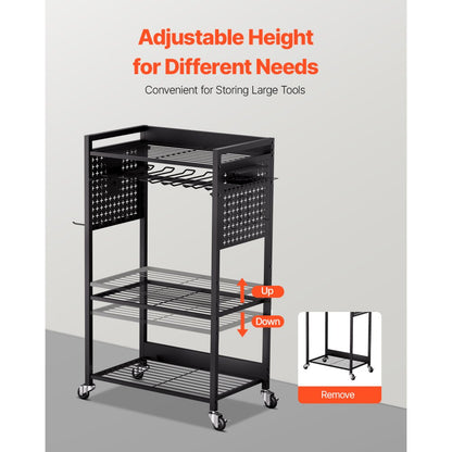 4-tier tool organizer cart drill holder detail