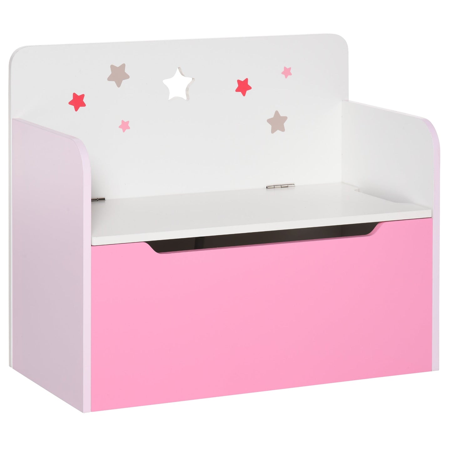 Children's Bench with Wooden Backrest, 3-6 Years, 60x30x50 cm, Pink