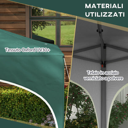 Gazebo, Adjustable Height Garden Gazebo with Drainage Holes and Carry Bag, Metal, Green