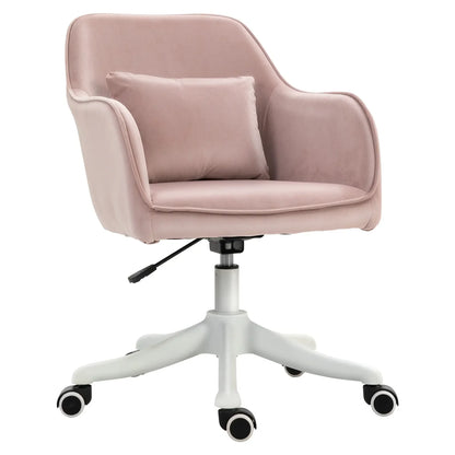 Pink Massage Office Chair with Cushion, USB Power & Lumbar Support