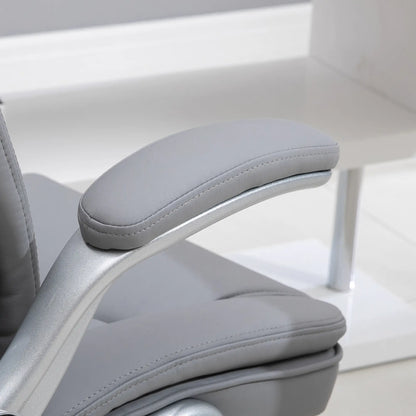 Ergonomic Office Chair with Padding, Adjustable Height and 5 Wheels, 70x71x113-121 cm, Grey