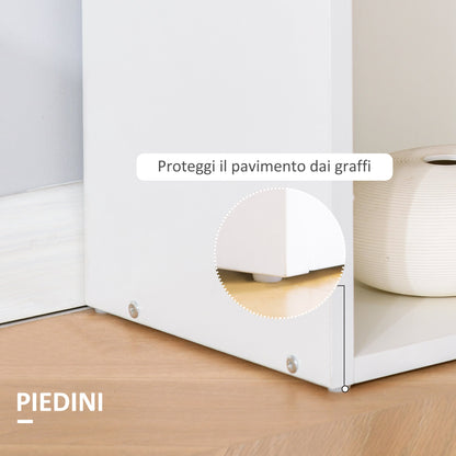 Space-Saving Computer Desk with Bookshelf, Dining Table for Office and Study, 120x55x120 cm, White