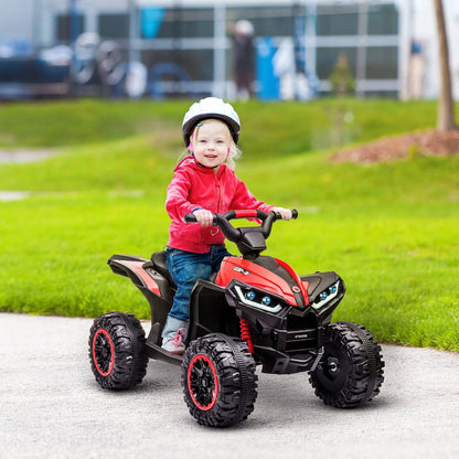 12V Electric Quad Bike for Kids, 2 Speeds, Wide Wheels with Suspension and LED Headlights, Ages 3-5 Years, Yellow