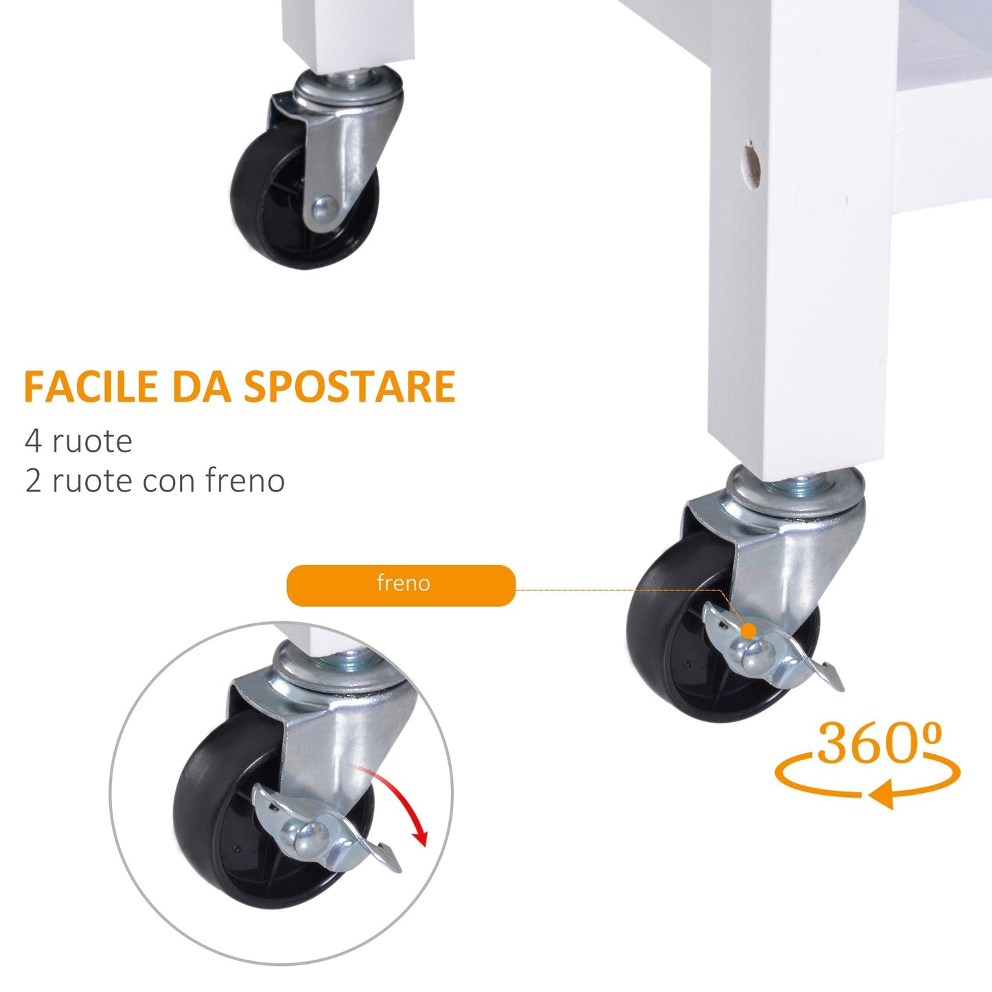 itchen Trolley with Drawers and Wheels in Wood Space Saving