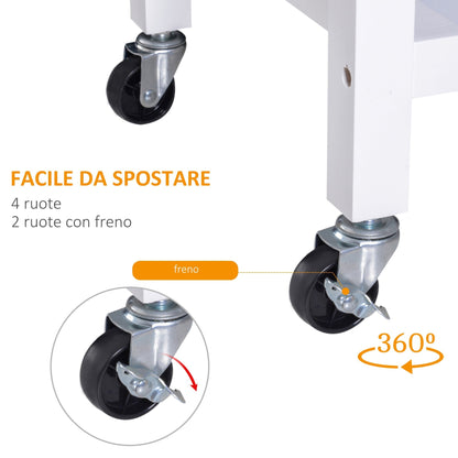 itchen Trolley with Drawers and Wheels in Wood Space Saving
