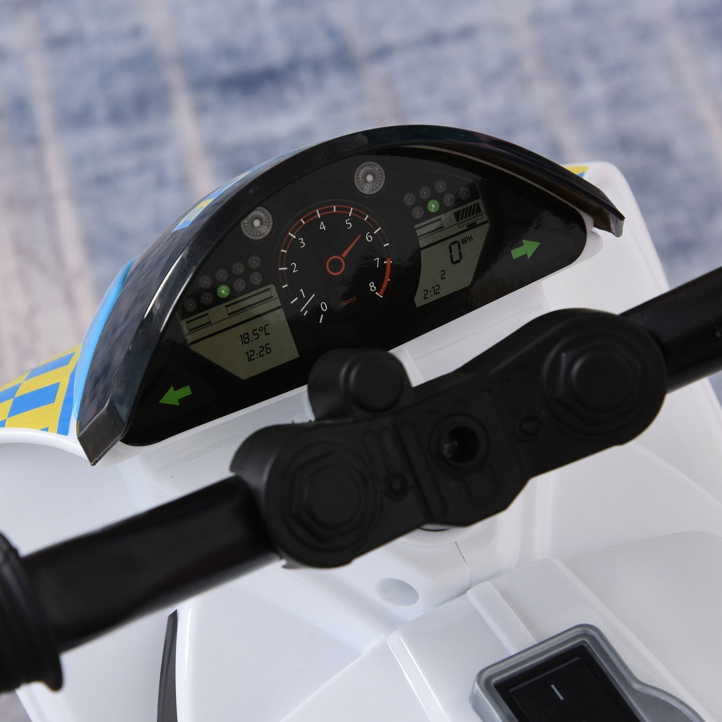 3-Wheeled Ride-On Toy Motorcycle for Kids 18-36 Months Police Style with Music and Headlights, Blue