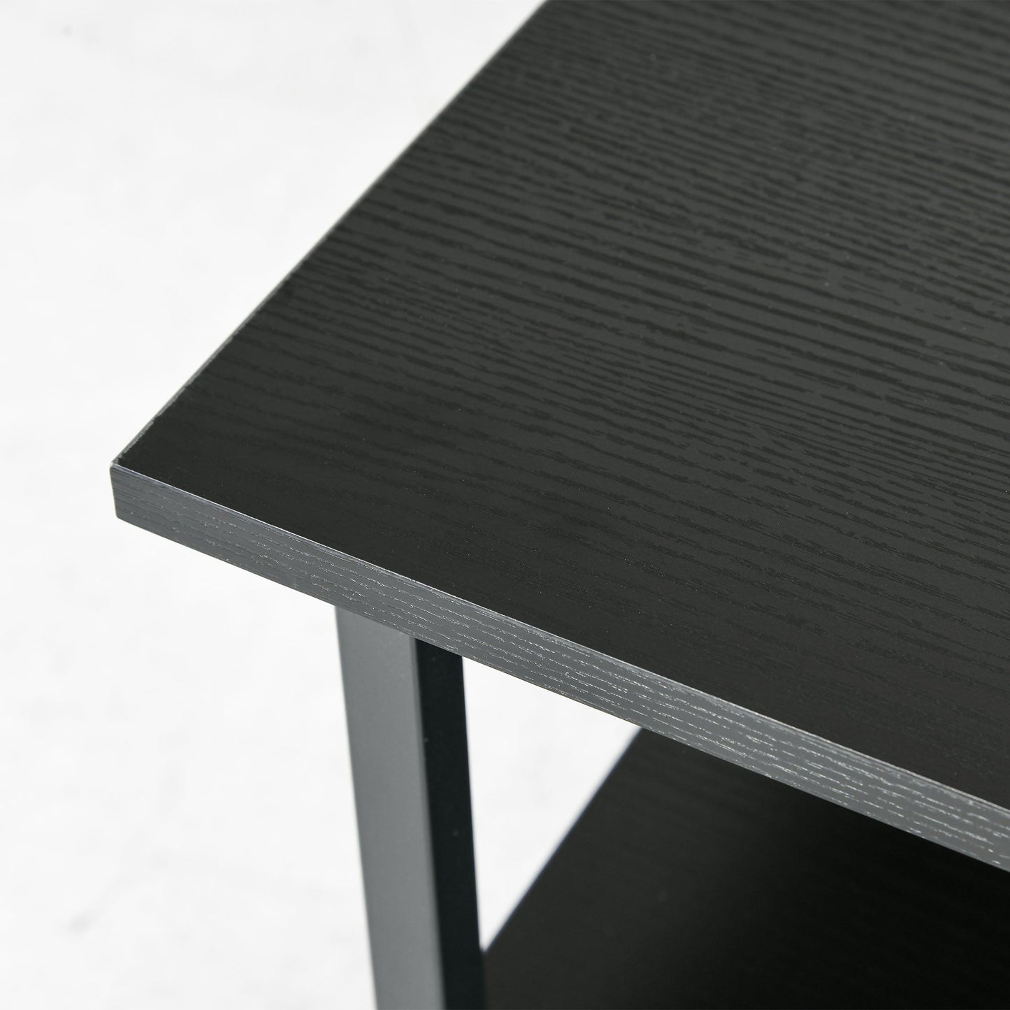 3-Tier Printer Cart with 4 Wheels, Wood and Steel, 50x50x52.5cm, Black