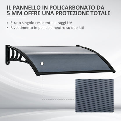 100x80cm Anti-UV Polycarbonate Outdoor Canopy for Doors and Windows