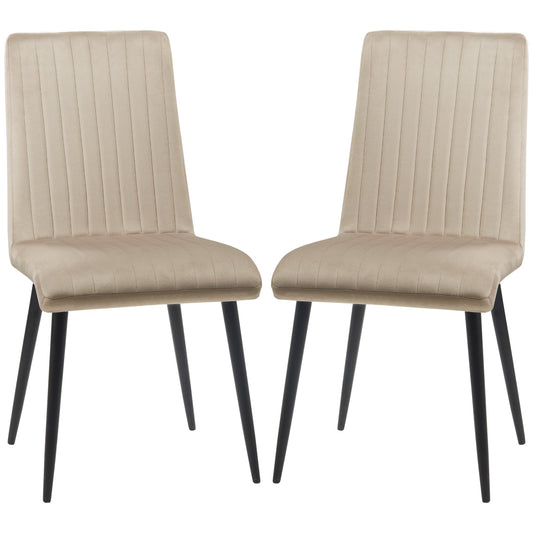 Set of 2 Padded Kitchen Chairs with Steel Legs and Space-Saving Design, 43x58x90 cm