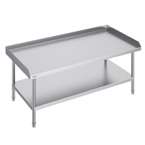 Stainless Steel Work Table, 30 x 60 x 26 Inch Commercial Food Prep Worktable, 3-Sided Backsplash Heavy Duty Prep Worktable, Metal Work Table for Restaurant Home Hotel
