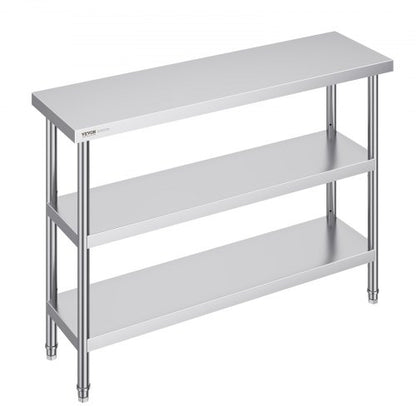 Stainless Steel Food Prep Table Commercial Kitchen Work Table 35.6x121.9 cm