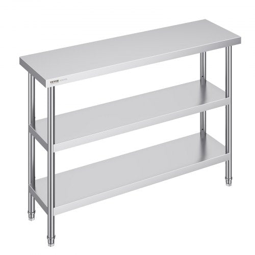 Stainless Steel Food Prep Table Commercial Kitchen Work Table 35.6x121.9 cm