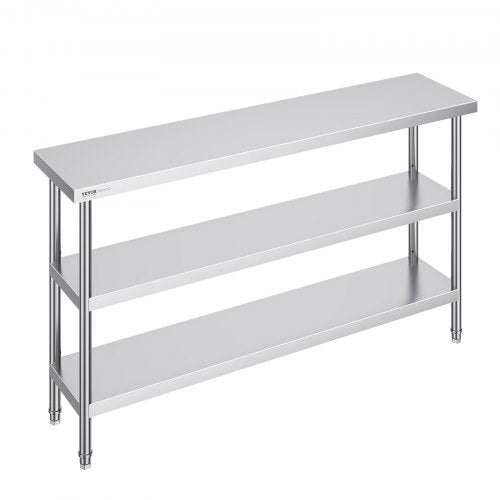 Stainless Steel Food Prep Table Commercial Kitchen Work Table 35.6x152.4 cm