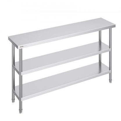 Stainless Steel Food Prep Table Commercial Kitchen Work Table 35.6x152.4 cm