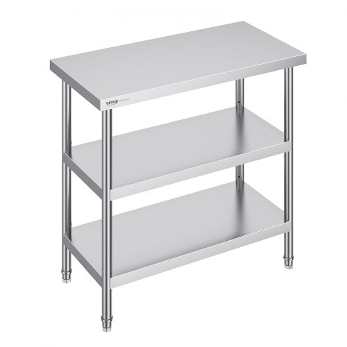 Stainless Steel Food Prep Table Commercial Kitchen Work Table 45.7x91.4 cm