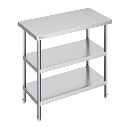Stainless Steel Food Prep Table Commercial Kitchen Work Table 45.7x91.4 cm
