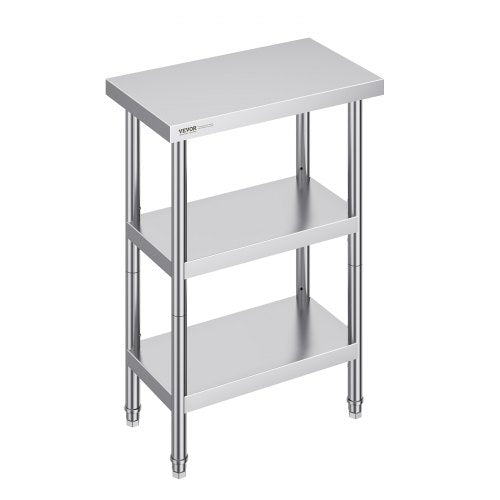Stainless Steel Food Prep Table Commercial Kitchen Work Table 35.6x61 cm