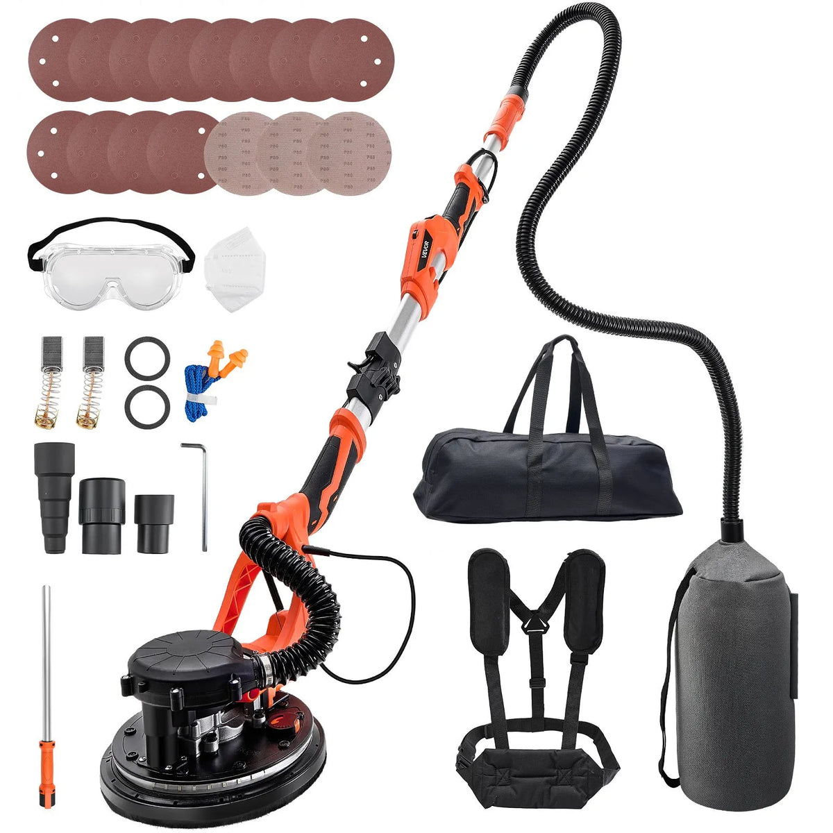 VEVOR 1150W Drywall Sander with Vacuum Dust Collection – 5 Speeds