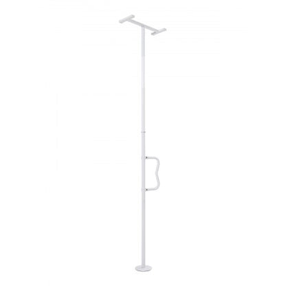 Floor-to-Ceiling Transfer Pole, Tension Mounted Bathroom Grab Bar with Anti-Slip Curve Handle, 300 Lbs Capacity Security Pole for Elderly, Ideal Senior Safety Pole for 7-10 Ft Ceilings, White