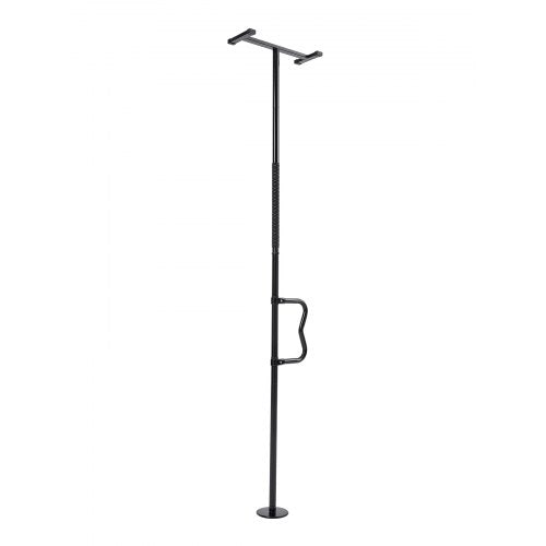 Floor-to-Ceiling Transfer Pole, Tension Mounted Bathroom Grab Bar with Anti-Slip Curve Handle, 300 Lbs Capacity Security Pole for Elderly, Ideal Senior Safety Pole for 7-10 Ft Ceilings, Black