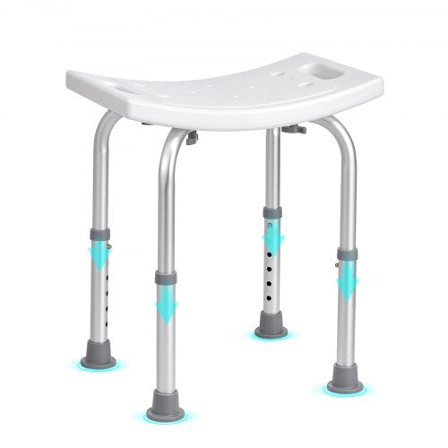 Shower Chair, Adjustable Height Shower Stool with Built-in Handles, Shower Seat for Inside Shower or Tub, Non-Slip Bench Bathtub Stool Seat for Elderly Disabled Handicap, 158.8 kg Capacity