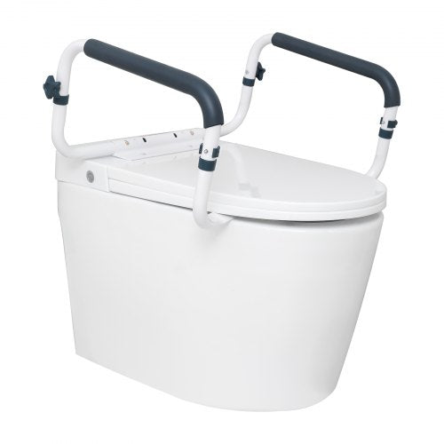 Toilet Safety Rail, 300LBS Capacity Toilet Seat Frame, Adjustable Width Fit Most Toilets, Easy Installation, Toilet Handles Grab Bars with Padded Armrests for Handicap, Disabled, Seniors