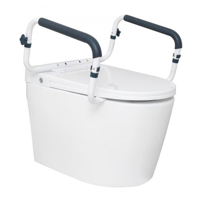 Toilet Safety Rail, 300LBS Capacity Toilet Seat Frame, Adjustable Width Fit Most Toilets, Easy Installation, Toilet Handles Grab Bars with Padded Armrests for Handicap, Disabled, Seniors