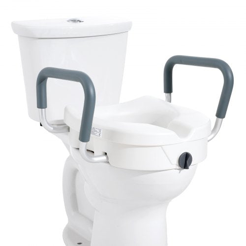 Raised Toilet Seat 5" (12.7 cm) Height Raised 350 lbs/158.8 kg for Round and Elongated Toilet