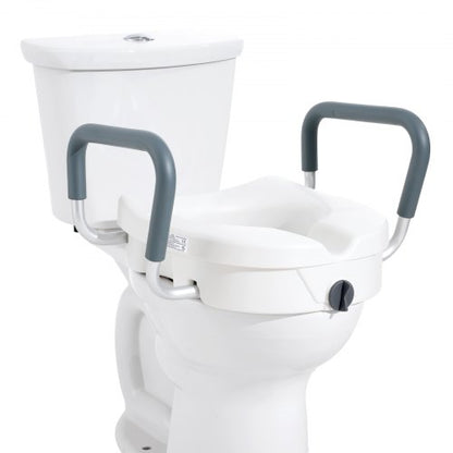 Raised Toilet Seat 5" (12.7 cm) Height Raised 350 lbs/158.8 kg for Round and Elongated Toilet