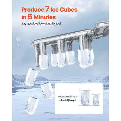 Vevor Countertop Ice Maker 11.8kg/24h – Self-Cleaning, 2 Ice Sizes