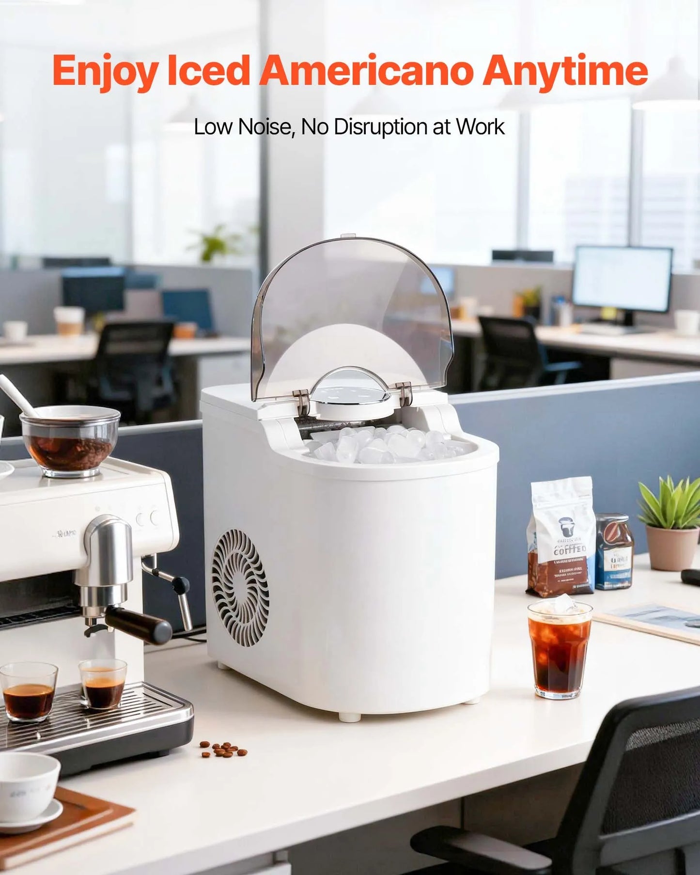 Vevor Countertop Ice Maker 11.8kg/24h – Self-Cleaning, 2 Ice Sizes
