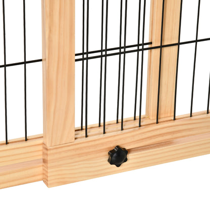 Extendable Wooden Indoor Dog Gate, 104-183x36x69cm, Wood Colour
