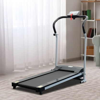 Electric Folding Treadmill with LCD Screen and 2 Wheels for Home or Office Training, 500W Motor, 10km/h Speed