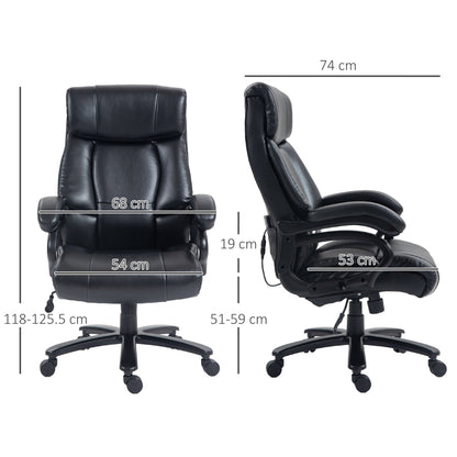 Heated Massage Office Chair with 2 Massage Points and 8 Programs, Black