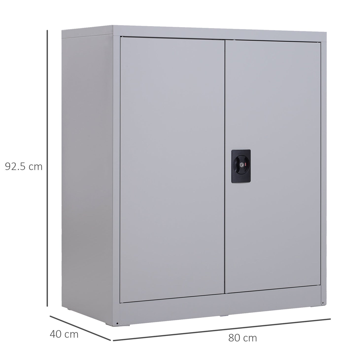 Cabinet Adjustable Shelf Safety Lock for Home Office Garage Steel 80x40x92.5cm Grey