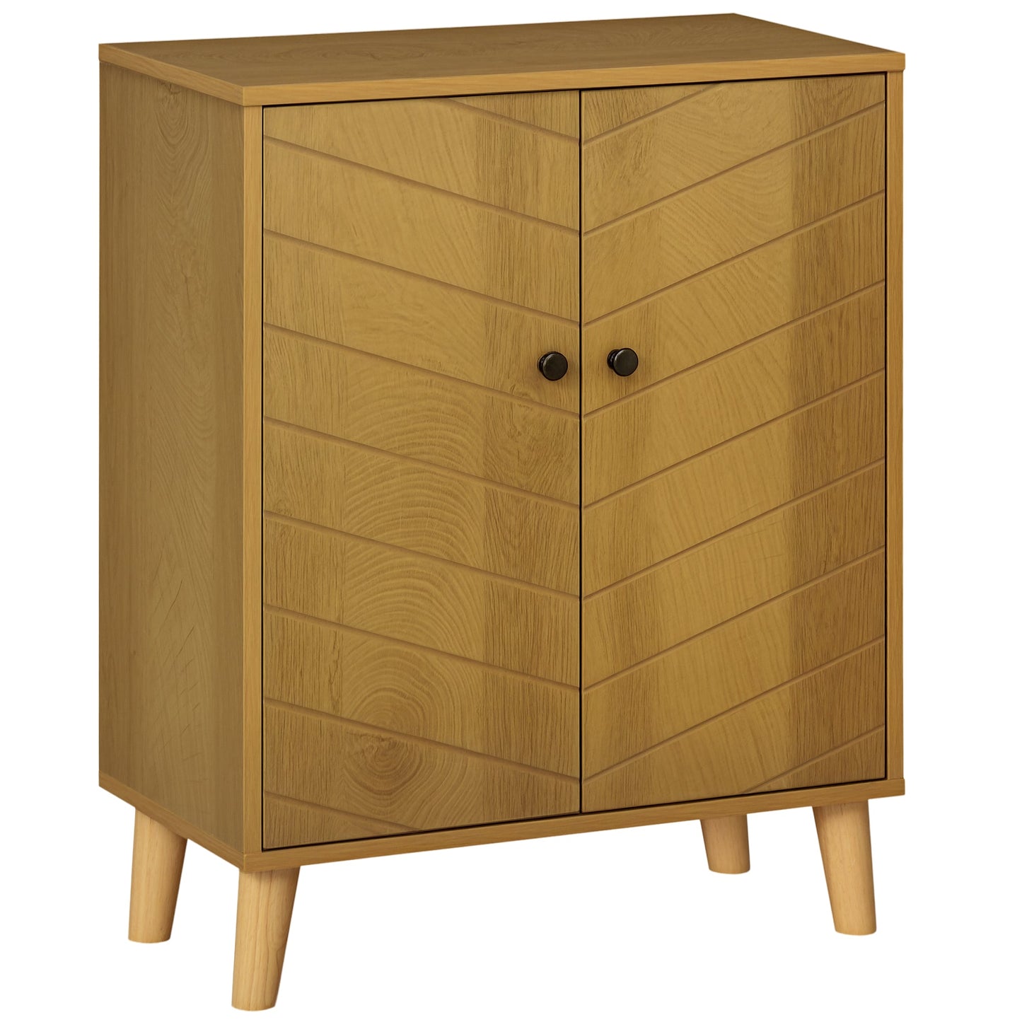 Vintage Style Multipurpose Wooden Cabinet with Two Internal Shelves, 60x30x76cm