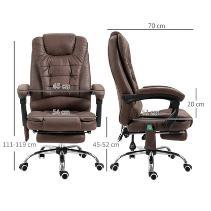 Office Chair Massage with Heat, Reclining and Adjustable Height, Brown
