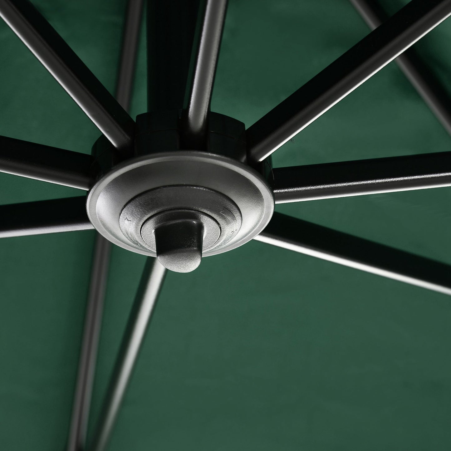 2.5x2.5m Hand Crank Garden Umbrella with 360° Rotation and Adjustable Parasol, Green