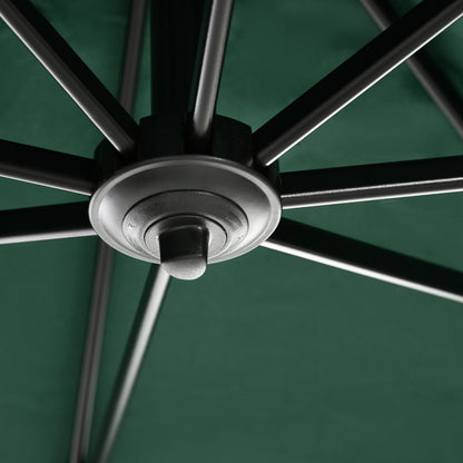 2.5x2.5m Hand Crank Garden Umbrella with 360° Rotation and Adjustable Parasol, Green
