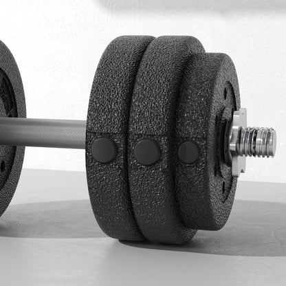 30kg Dumbbell Weight Set (8x2.5kg, 4x1.5kg) with 12 Discs and 2 x 2kg Dumbbells, 43x18x7.5cm, Black