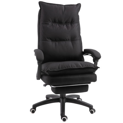 Height Adjustable Office Chair with 6 Massage Points, in Linen Effect Fabric, 70x62x120-130 cm, Black