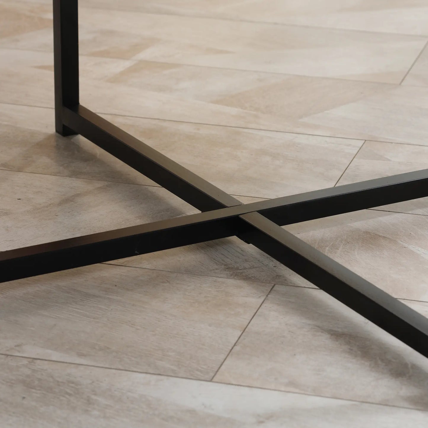 Round Coffee Table with Marble Effect MDF Top and Metal Legs, Φ80x45 cm, White