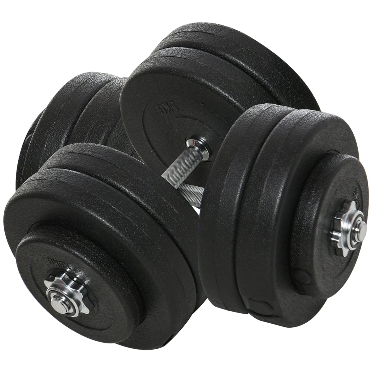 50kg Dumbbell Set (8x5kg, 4x1.5kg), Gym Weights with 12 Discs of 1.5kg, 5kg, 25mm, for Home Training