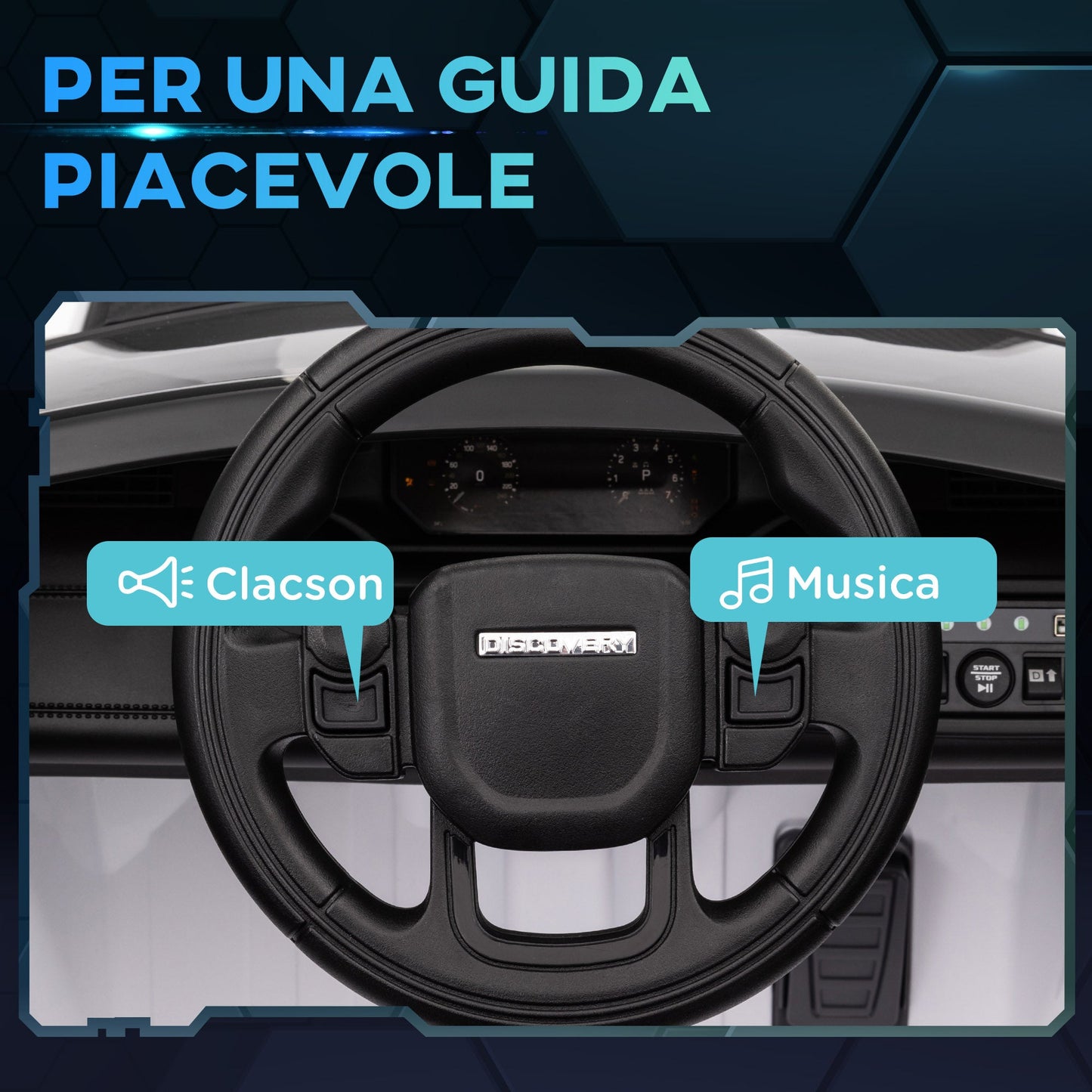 Electric Ride-On Car for Kids Licensed Land Rover with Headlights, Horn and Belt, 106x65.5x51 cm, White