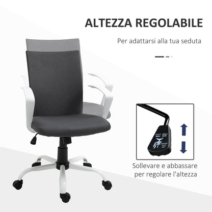 Ergonomic and Swivel Office Chair with Adjustable Height, 61x61x89-99 cm, Dark Grey