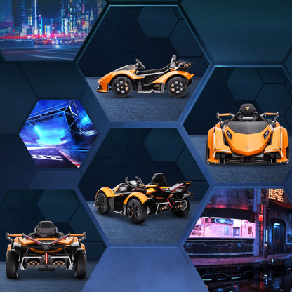 Lamborghini Children's Electric Car with Remote Control, LED Headlights and Music, Ages 3+ Years, Orange