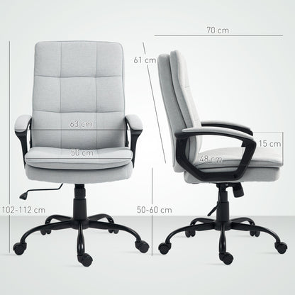 Ergonomic Office Chair with High Back, Adjustable Height and Rocking, Gray