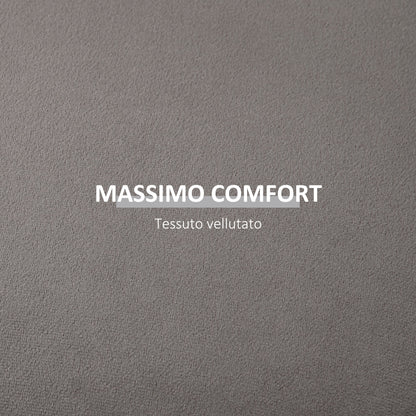 2 in 1 Velvet Storage Ottoman Convertible to Coffee Table, Ø44x47.5cm, Grey