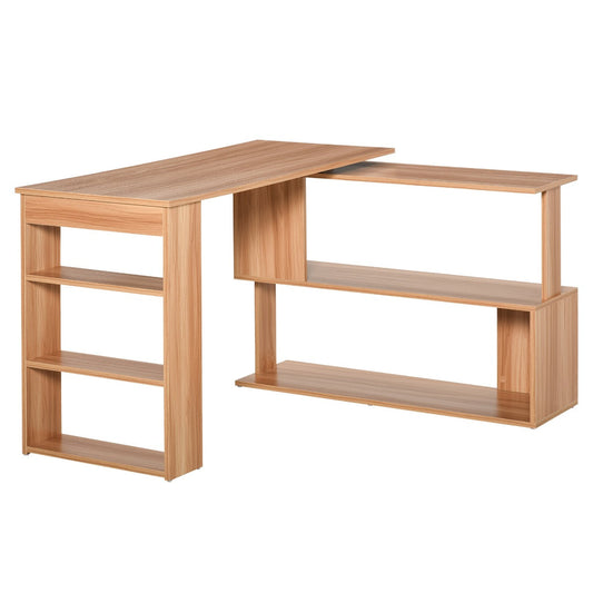 Multi -exposure angle desk with 5 shelves, wood, 120x110x74.5cm