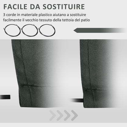 4x2.5m Anti-UV Polyester Retractable Awning Replacement Cover, Grey (Cover Only)